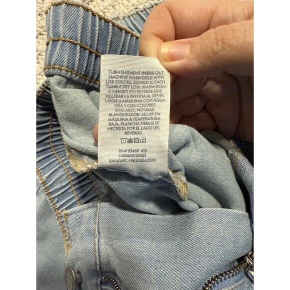 No Boundaries Cargo Jeans Pants Wide Leg High Waist Stretch Womens Sz Small Blue - Picture 9 of 11